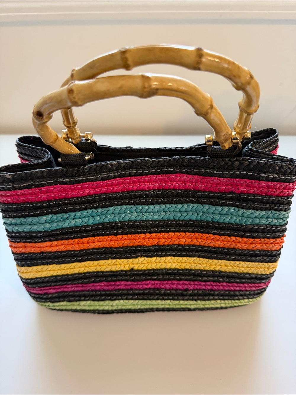 Sonoma multi color straw bag